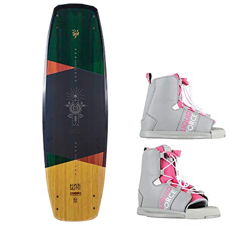 Hyperlite Prizm Wakeboard Womens Sz 134cm + Liquid Force Bindings Sz O/S (6-10)