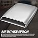 KATUR Universal Car Decorative Air Flow Intake Hood Scoop Vent Turbo Bonnet Cover Gray