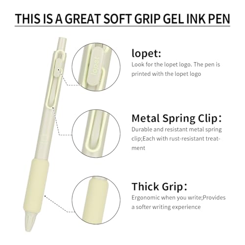 Pack de 8 bolígrafos gel retráctiles tinta negra 0.5 mm miniatura 2