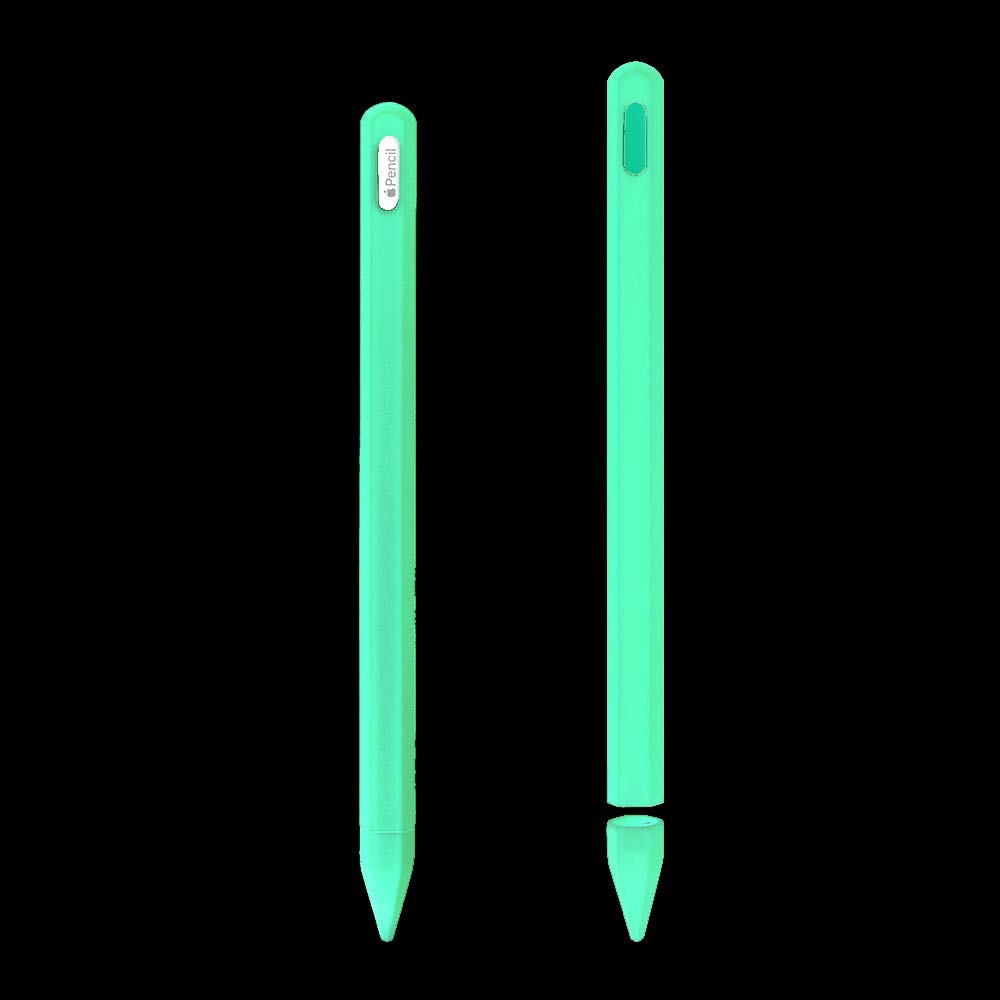 ZALU Fully Protection Silicone Case Sleeve Holder Grip + Nib Cover Compatible with Apple Pencil (2nd Generation) (Night Glow)