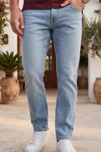Image of Louis Philippe Men's Regular Fit Stretch Fabric for Comfort Premium Wash Aesthetic Authentic Twill and Durable Jeans