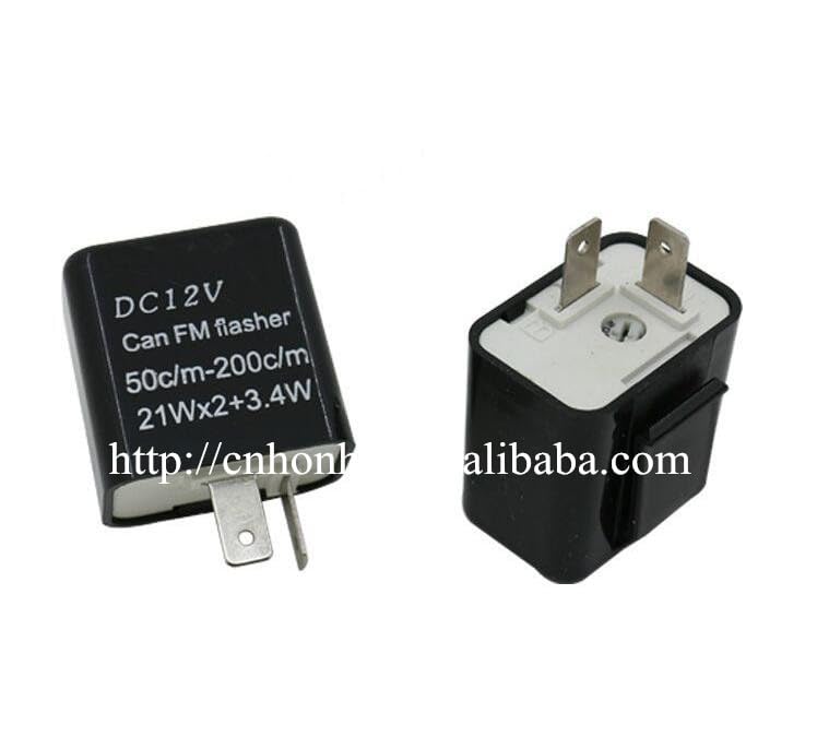 Black Auto car-Styling car Styling 12V 2 Pin Adjustable Frequency LED Flasher Relay Motorcycle Turn Signal Relays - (Color Name: 50)