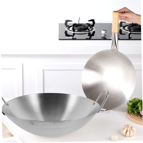Wok de acero inoxidable con fondo redondo y doble mango miniatura 6