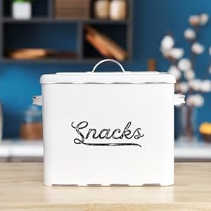Auldhomedesignrusticsnackbinwhiteenamelwaresnackcontainerperfectforsingleservingsnacks Urban Country Home Decor Auldhome design rustic snack bin white enamelware snack container perfect for single serving snacks urban country home decor