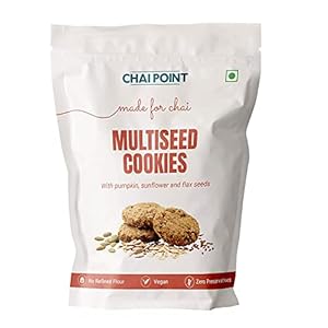 Chai Point Multiseed cookies (210g) | Guilt Free Cookies | Made with Whole Wheat & Oats | Healthy Snacks | Filled with Super Foods | No Preservatives, Zero Transfat