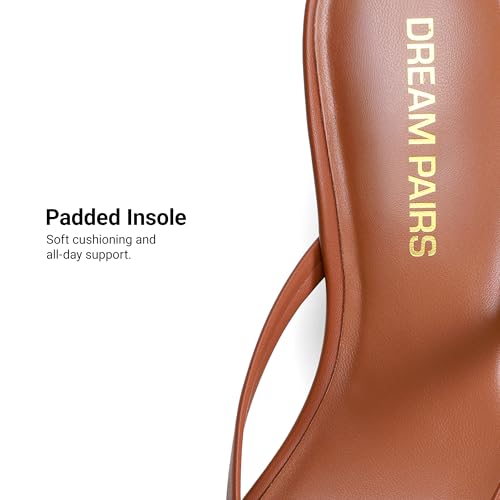 Image of DREAM PAIRS Kitten Heels for Women Flip Flop Low Heels Square Open Toe Sandals Thong 1.97 Inch Heeled Sandals for Summer Vacation