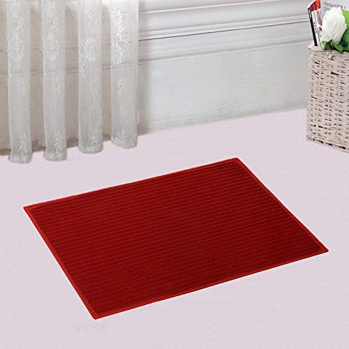 Image of Heart Home Microfiber Anti Slip Bath Mat 14 inchx21 inch(Red) CTHH2870