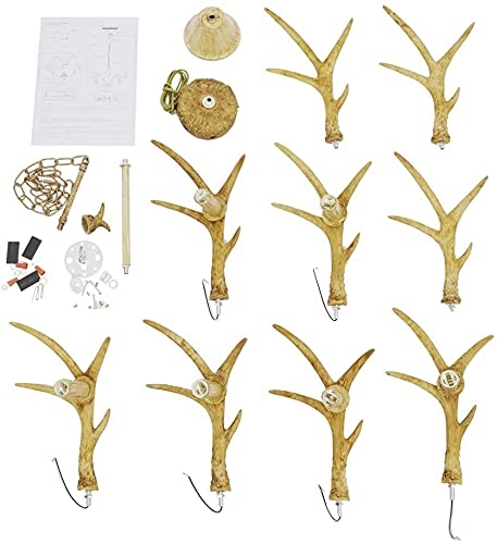 Monipa Retro Antler Chandelier Deer Horn Pendant Hanging Light Fixture Ceiling Lamp For Countryside Christmas Eve Bar Cafe Party Villas Restaurant Kitchen Diningroom Living Room #TOP7