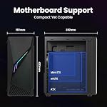 Zalman Raven ATX Mid-Tower Gaming PC Case - RGB Lighting Strip with Control Button, Full Tempered Glass Side Panel, 1 x 120mm Fan Pre-Installed, USB 3.0, Desktop Computer Case - Image 4