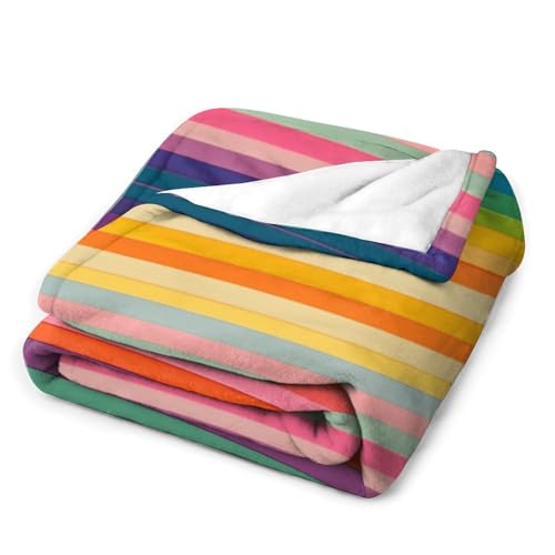 Couverture flanelle rayures multicolores design moderne et confortable - 4