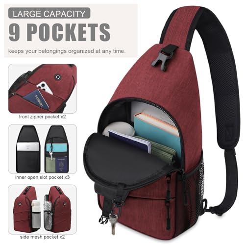 Image of Crossbody Bags for Women Men Trendy Sling Bag Bakpack Casual Chest Bag with Convertible Shoulder Strap steel Stainless Steel Paint