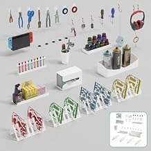 JWX DIY Model Kits, Figure Model Kits, 26-Slot Organizer Model Shelf Stand, Metal Parts Shelf, Placing Rack, Tool Storage Container Box for Gundam, Woodworking, and Model Assembly White