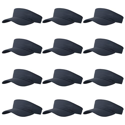 Image of 12 Pcs Sun Visor for Women Men Outdoor Sport Golf Tennis Softball, Adjustable Visors Hats