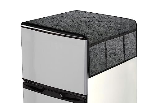 Image of Stylista Refridgerator top Cover Suitable for Samsung RR23C2F24S8 /HL, 215 Liter Fridge, Dimension (WXD) 71x109 CM, Sand Pattern Grey