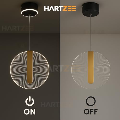 Image of Haloid LED Pendant Lamp | Modern Acrylic Chandelier Hanging Ceiling Light for Bedroom, Living Room, Dining Room, Cafe & Office | 3000K Warm White Decorative Indoor Lighting (1 Pack)