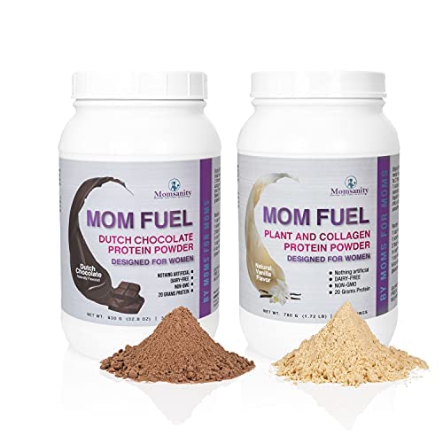 Momsanity Protein Powder For Women – Dairy Free Meal Replacement Protein Powder Made With Plant & Collagen Protein, 20 Grams Protein (Dutch Chocolate + Vanilla) #TOP4