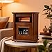Nordic Hygge Portable Space Heater, 1500W Electric Infrared Heater for Indoor Use, Living Room, Bedroom, Office - Remote Control, 12H Timer, 3 Heat Settings, Overheat & Tip-Over Safety, Light Oak