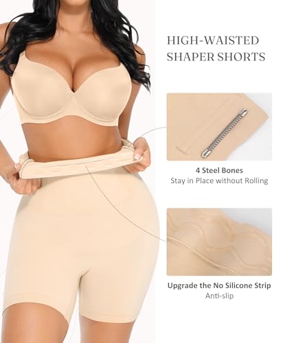 FeelinGirl Tummy Control Shapewear Shorts Body Shaper for Women High-Waisted Thigh Slimming3