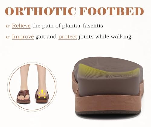 Image of KuaiLu Womens Dressy Orthotic Flip Flops Trendy Comfortable Cushion Recovery Walking Criss Cross Thong Sandals Lightweight Yoga Foam Summer Slides with Plantar Fasciitis Arch Support