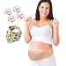 Maternity Belt - Pregnancy Belt (49 inches) + 4 Bonus Baby Corner Guards + 1 Cute Baby Bib - Lower Back and Pelvic Support - Adjustable Prenatal Cradle by Humhumhome - 1 size, Beige