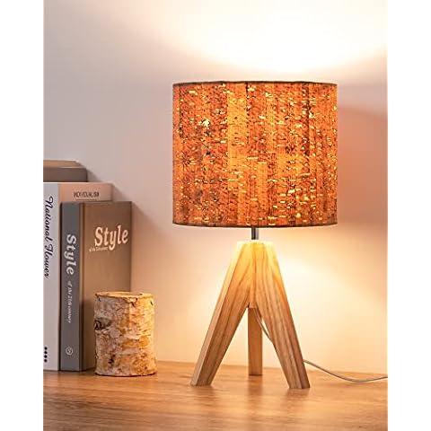 EDISHINE 36cm Wood Tripod Bedside Lamp Cover