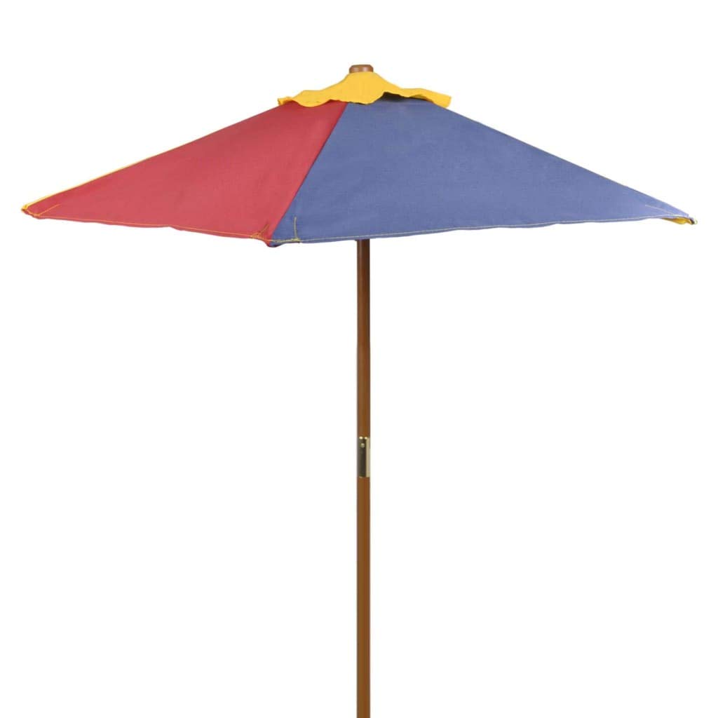 tavolo da esterno tavolo terrazzo Tavolino da salotto Terrace Tavolo e Panchine per Bambini con Parasole Legno Multicolore Adatto per giardini, terrazze e balconi