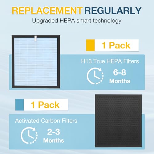 Image of HSP001 Filter Replacement Compatible with HATHASPACE Air Purifier HSP001 | 4-in-2 Filtration with H13 True Hepa and Activated Carbon, 1 Pack