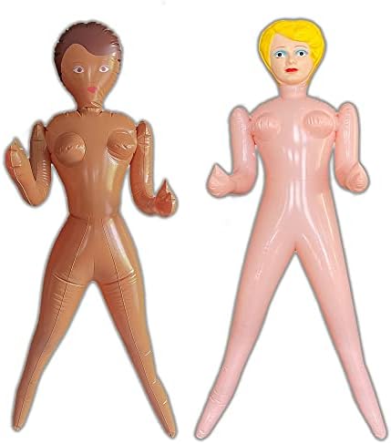 merrimix Inflatable Doll Duo Ginger and Destiny Female for Parties, Pranks, Halloween, Birthdays, Gag Gifts, Holidays, Decoration, Bachelors, Bachelorettes