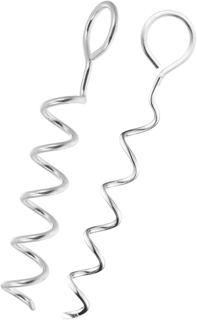 2Pcs Dog Ground Stake Portable Spiral Design for Tie Outs for Camping Outdoor Use Lightweight Stable Grass