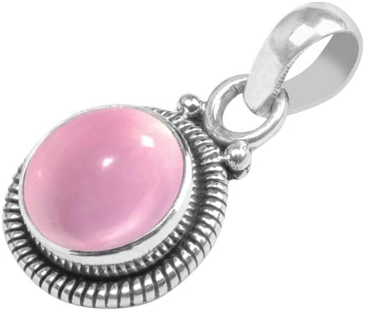 Avicrafts Gemstone 925 Sterling Silver Pendant Necklace For Women Girls- Natural Gemstone Solitaire Handmade Pendant