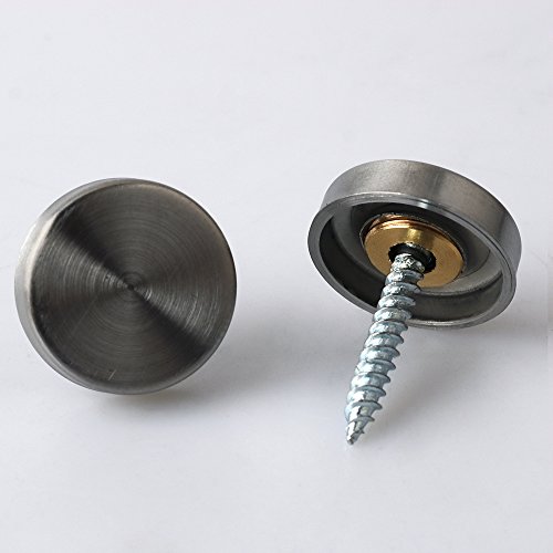 Alise 20 Pcs 4/5" Dia Sus 304 Stainless Steel Decorative Mirror Screws Cap Cover Nails,Brushed Finish #TOP5