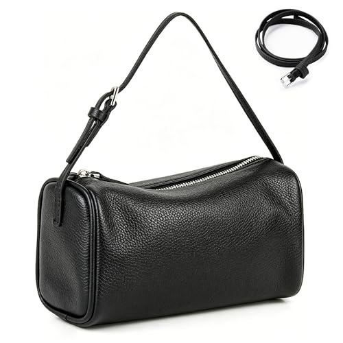 Bolso bandolera de cuero genuino para mujer miniatura 1