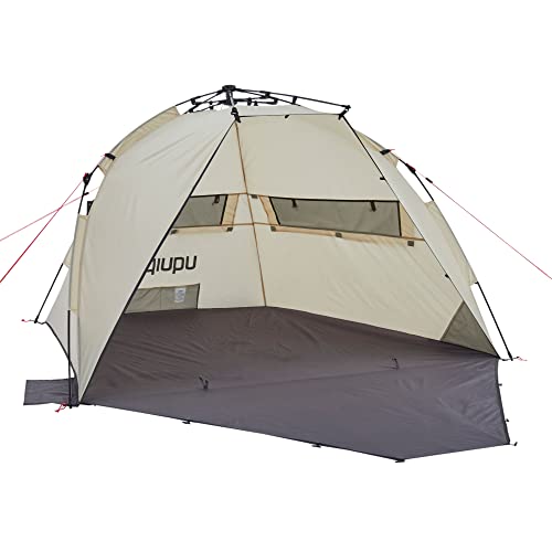 Uquip Beach Tent Speedy Instant Easy Up Sun Shelter with Closable Door, Sand
