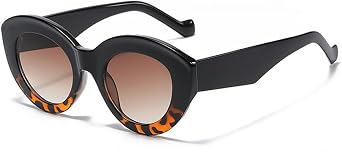Popular Fashion Oversized Cat Eye Women Sunglasses Retro Leopard Shades UV400 Men Trending Oval Sun Glasses
