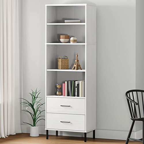 Librerías de madera maciza duraderas: modelo premium Oslo en blanco 2