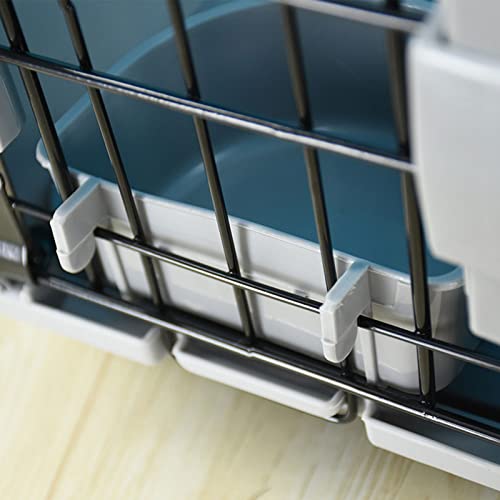 4 Pack Rabbit Feeder With Hook,Rabbit Food Bowl,Guinea Pig Plastic Food Basin Dish, Bunny Water Bowl, Chinchilla Hanging Portable Feeding Bowl（Grey） #TOP4