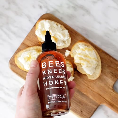 Bushwick Kitchen Bees Knees Honey Sampler Gift Box, Set Includes Spicy Honey, Meyer Lemon Honey, Salted Honey Sauces, Honey Inspired Recipes, Bushwick Kitchen Tea Towel, and Ready-to-Gift Box