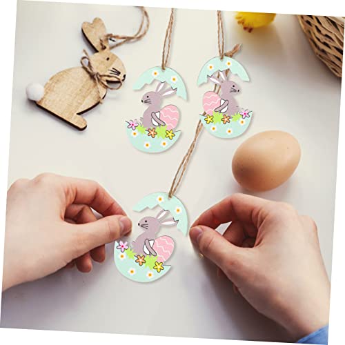 Balacoo 40 Stück -Hölzer Zum Aufhängen Innendekoration Polsterbesatz Holzhandwerk -Dekor Eier-Holzanhänger Osterbaum-Dekoration Hängende Anhänger -Ornament Hase – Bild 4