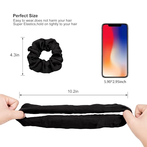 Image of Hair Ties Scrunchies for Women's, for Girls Big Scrunchies Both for Thick Hair or Thin Hair Curl Hair No Crease Ponytail Holder No Hurt Your Hair