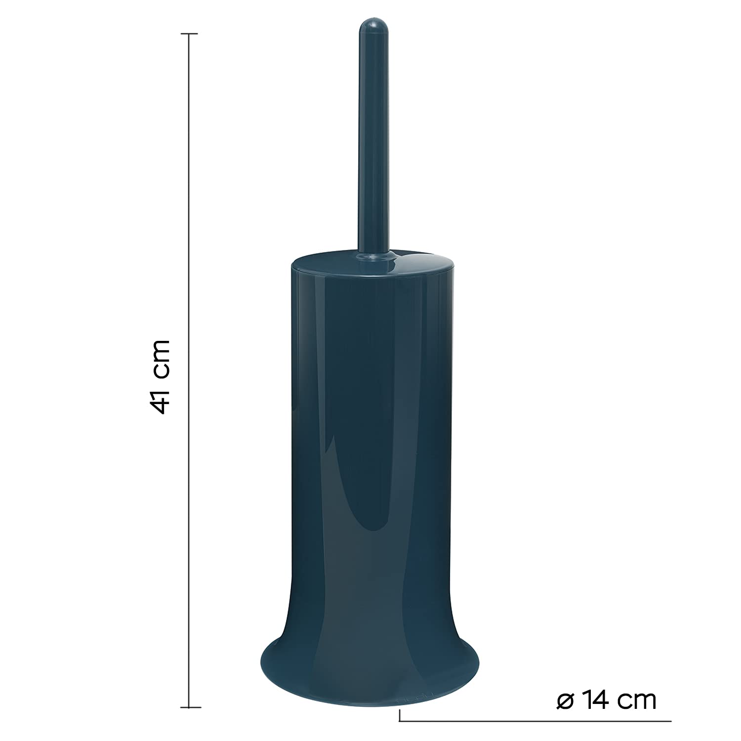 Gedy G-Peter, Dimensions and Weight: 41 x 14 x 14 cm & 0.3 kg, Toilet Made of Thermoplastic Resins, Bathroom Brush Design by R&S, 2 Year Warranty, Blue Petrol, Unica - Image 2