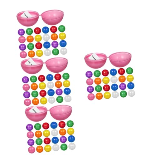 KICHOUSE 4sets Hollow Raffle Balls Fillable Game Balls for Bingo Party Drawing Bright Plastic Reusable 25pcs*4