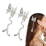 【Detachable Design】 Our butterfly hair clips are detachable.The fringe decoration will make you look more elegant and gentle. If you remove the fringe, it will be beautiful and casual. No matter what kind of outfit, this butterfly hair clip will make you the focus of attention.