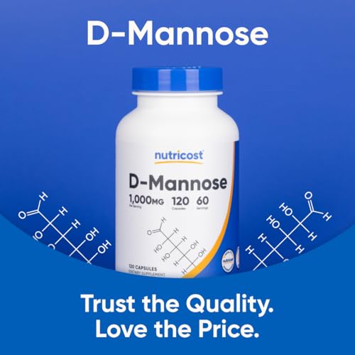Image of Nutricost D-Mannose (1,000mg Per Serving) 120 Capsules, 60 Servings | 1000mg Per Serving, GMO-Free