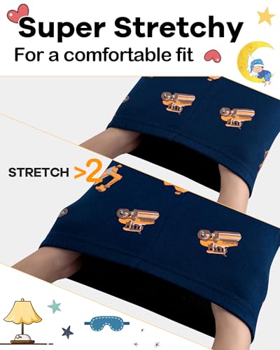Image of DAUGHTER QUEEN Boys Pajamas 4 Pieces Long Set 100% Cotton Sleepwear Size 18 Months-12 Years