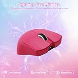 ATTACK SHARK X11SE Wireless Gaming Mouse, 63g Superlight With PixArt PAW3311 Sensor, 22000 DPI, Tri-Mode BT/2.4Ghz/Wired, 1000Hz Polling rate, 300mAh Battery, Dual Driver, for PC/PS/Mac (Berry Red) - Image 3