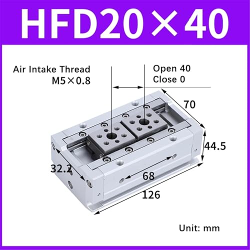 Vérin pneumatique compact HFD20X40 pour l'automatisation industrielle précise - 3