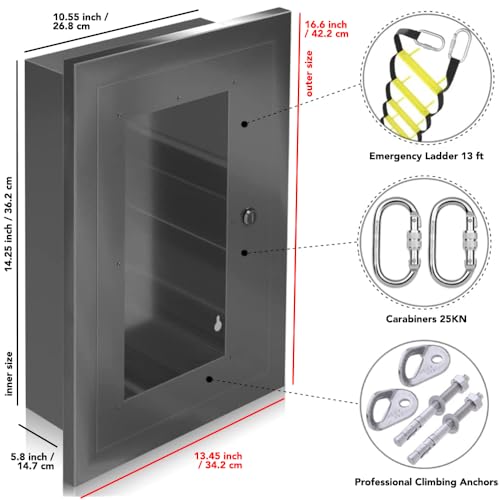 Isop 4 M IN ALUMINIUM DOOS Wall Mounted Fire Escape Ladder 2 Story 13Ft thumb #1