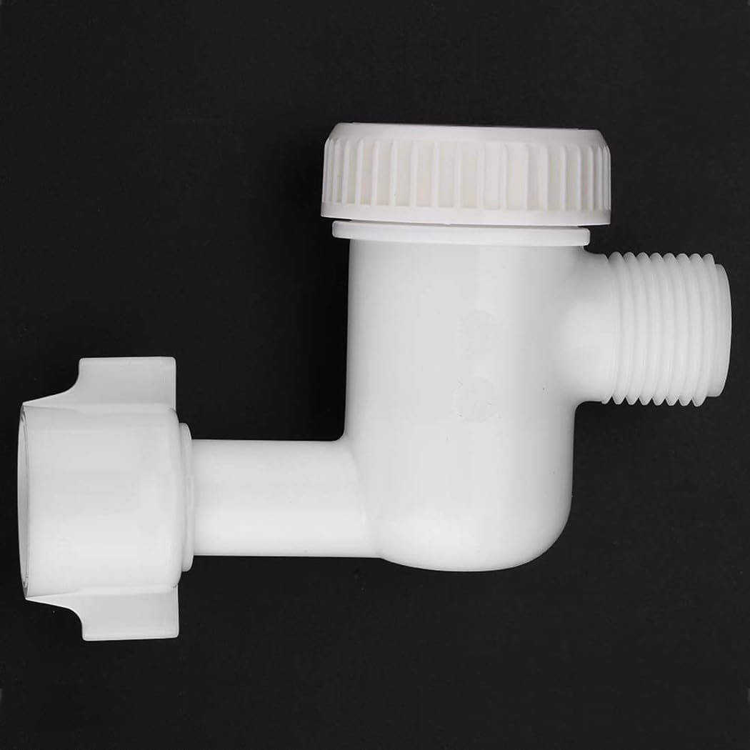 304 Steel Toilet Inlet Valve Filter with Mesh, G1/2 Male Thread Bathroom Fitting Tank, Leak Proof Debris Removal Accessory, White