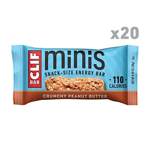 Clif Bars - Mini Energy Bars - Crunchy Peanut Butter -Made With Organic Oats - Plant Based Food - Vegetarian - Kosher (0.99 Ounce Snack Bars, 20 Count) #TOP1