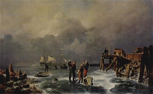 Toile Rivage de gelée par Achenbach 60x90cm pour la décoration du salon